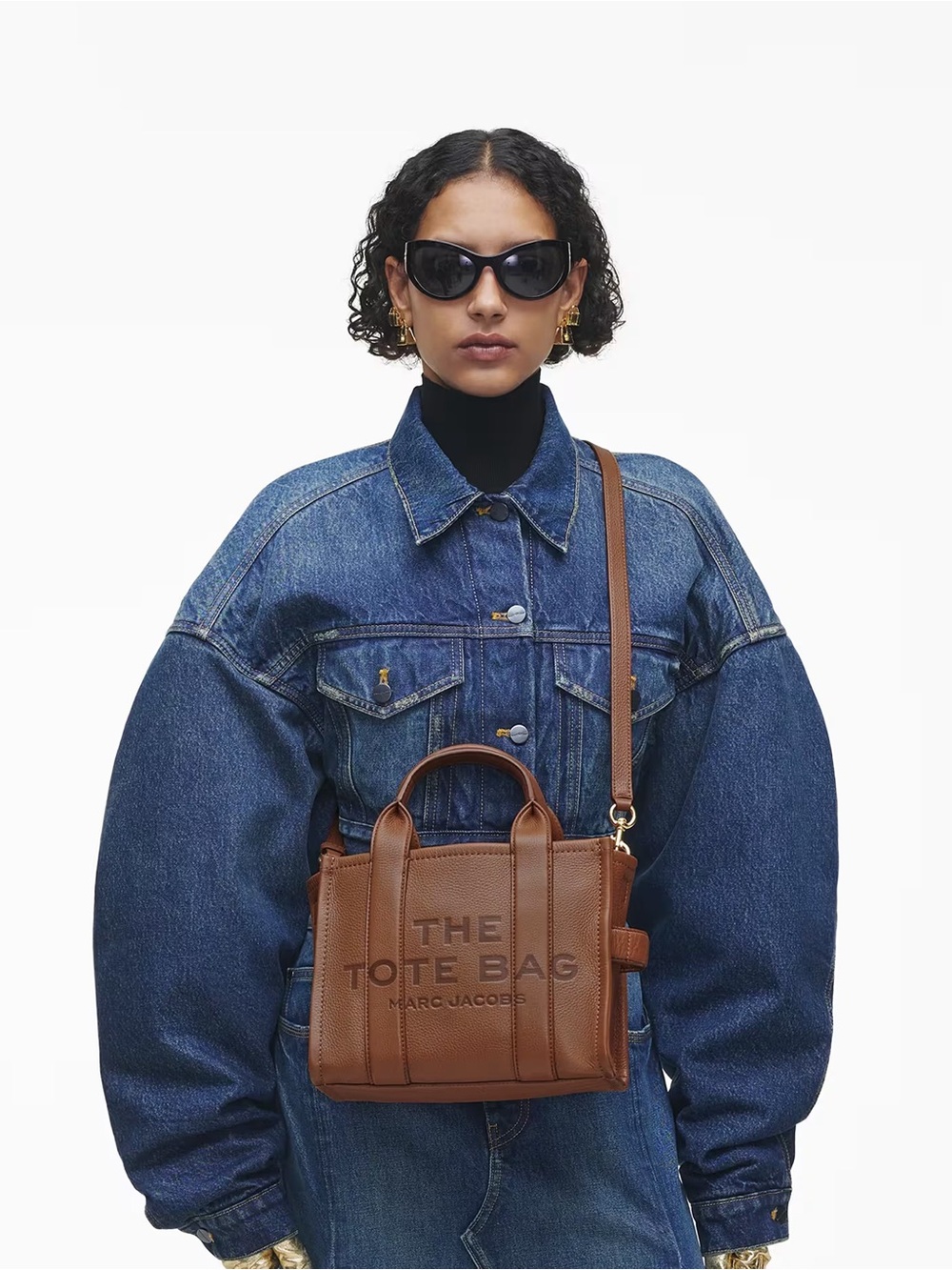 Marc Jacobs The Tote Bag Small Pebbled Leather in Cognac NWT - Picture 11 of 15